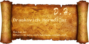 Draskovich Hermész névjegykártya
